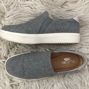 Dr. Scholl’s grey slip ons